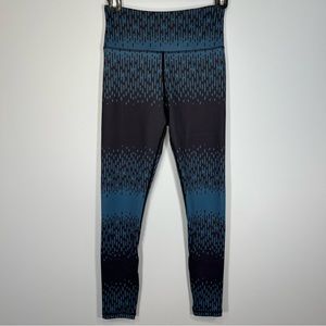 Zyia Active Pants Womens 2 Blue Leggings Geometric Compression Athletic Ladies